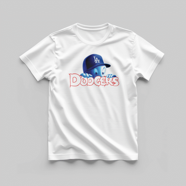 Dodgers Red Logo White Shirt